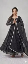 Bs 147 Georgette Printed Anarkali Kurti With Dupatta